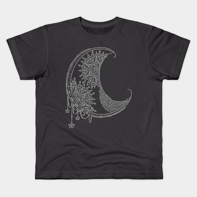 Mandala Moon Kids T-Shirt by SUGARCOATED